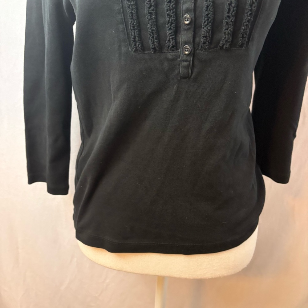 Jones New York Black Button-Down Top with Accents - Picture 4 of 9